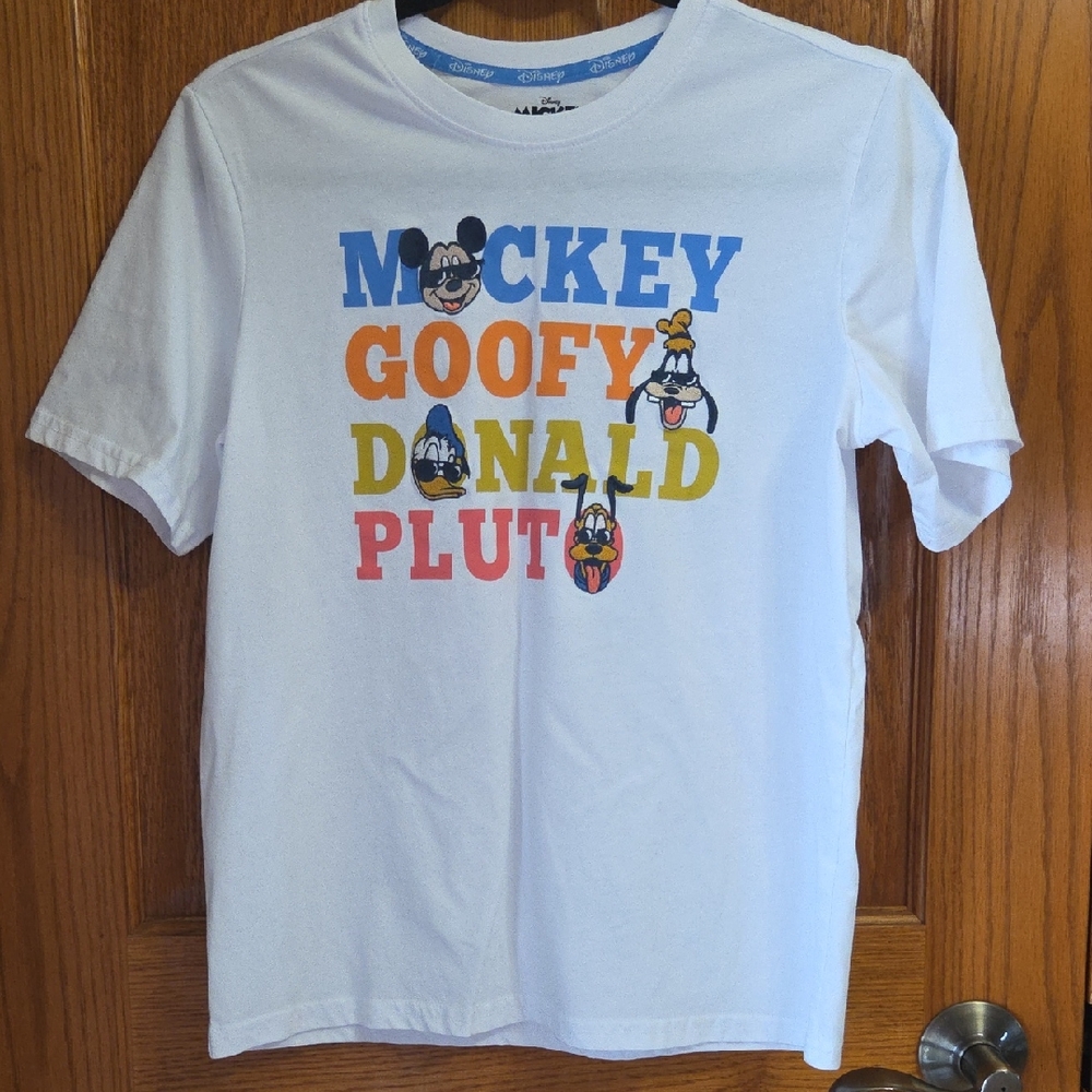 Disney Kids White Tee with Colorful Character Names
